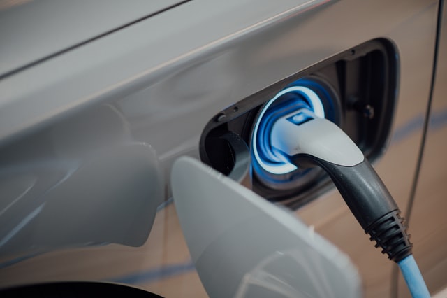 The charging port on the side of an Electric Vehicle