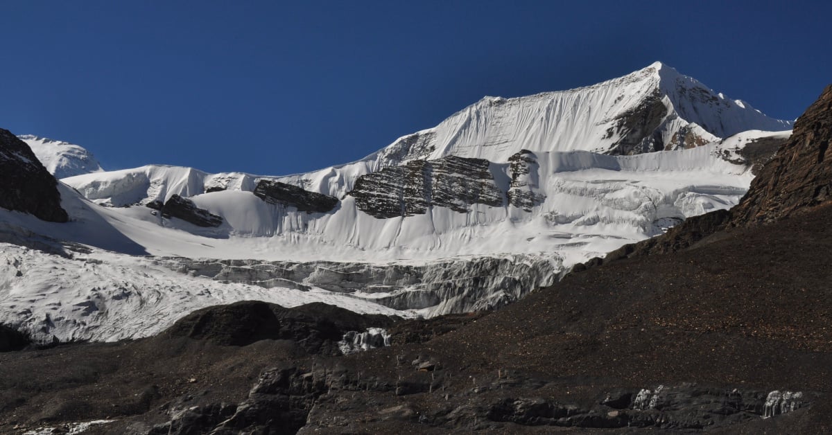 Rapidly melting and retreating glaciers of the Himalayas on the verge of disappearance.